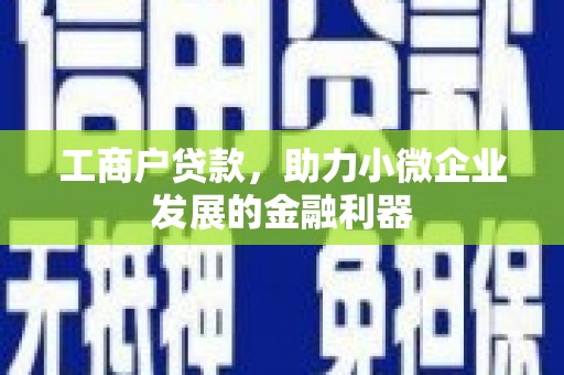 山西工商户贷款，助力小微企业发展的金融利器