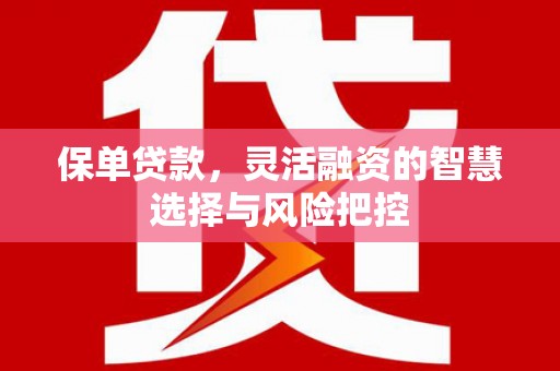 鄱阳保单贷款，灵活融资的智慧选择与风险把控