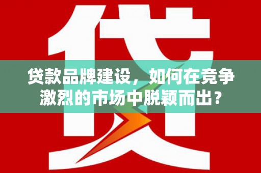 抚州贷款品牌建设，如何在竞争激烈的市场中脱颖而出？