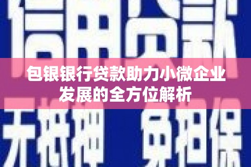 白银包银银行贷款助力小微企业发展的全方位解析