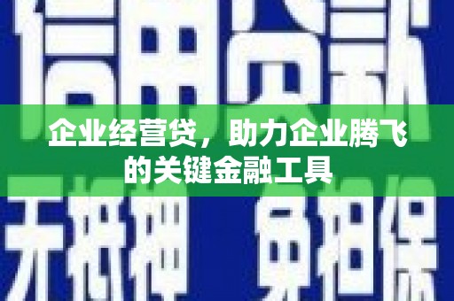 鹿草企业经营贷，助力企业腾飞的关键金融工具