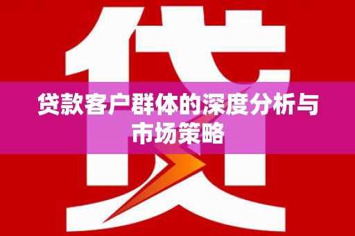 石排贷款客户群体的深度分析与市场策略