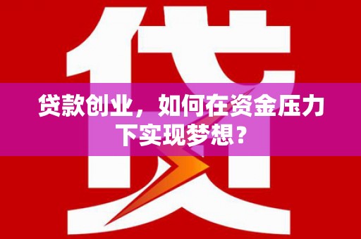 秦淮贷款创业，如何在资金压力下实现梦想？