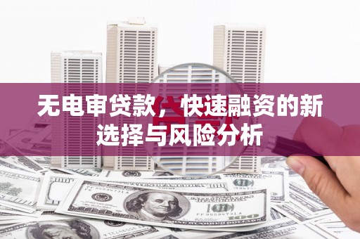 海晏无电审贷款，快速融资的新选择与风险分析