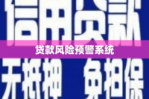 萍乡贷款风险预警系统